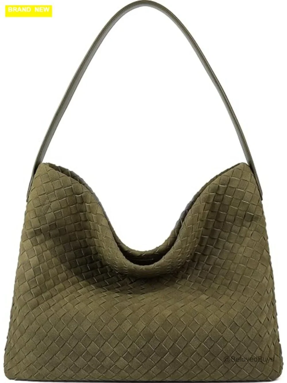 Faux Leather Suede Woven Hobo Bag Top Handle Shoulder Tote